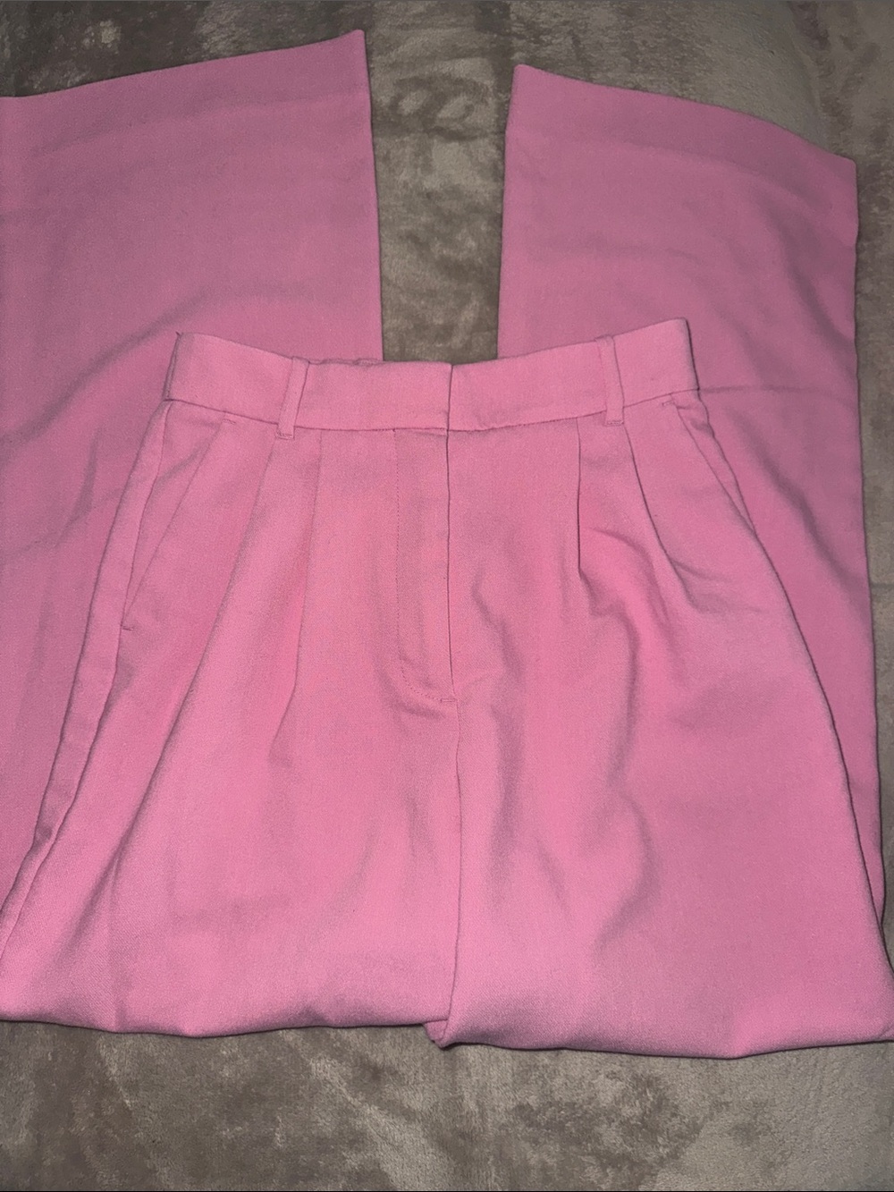 Abercrombie & Fitch Bright Pink Tailored Wide-Leg Trousers